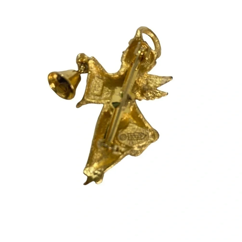 Vintage Robyn Rush Gold Tone Angel with Bell Made in USA​​​